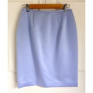 Vintage Ice Blue Satin Pencil Skirt Size Medium | 90's Style